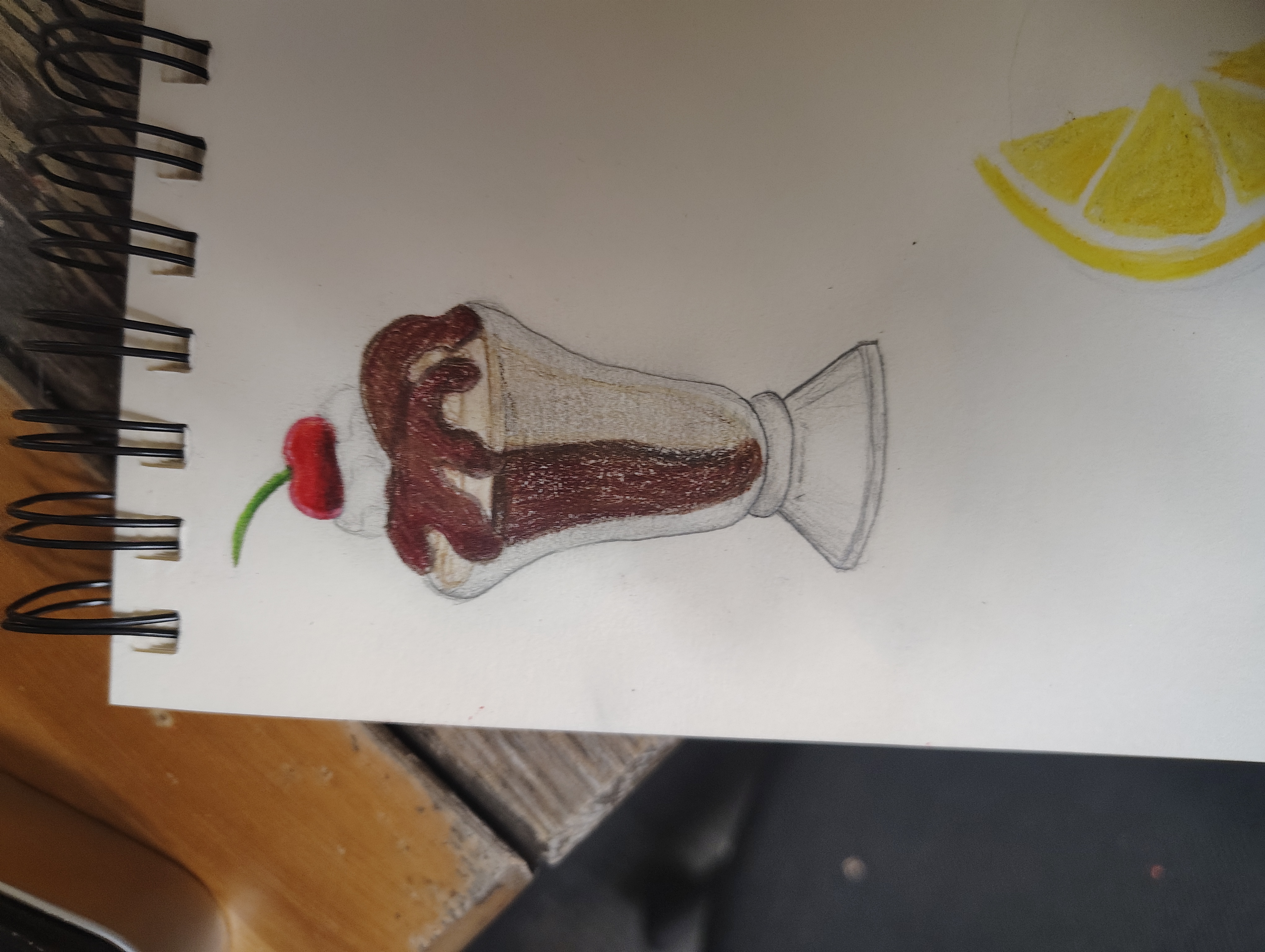 An attempt at making a realistic sundae drawing.